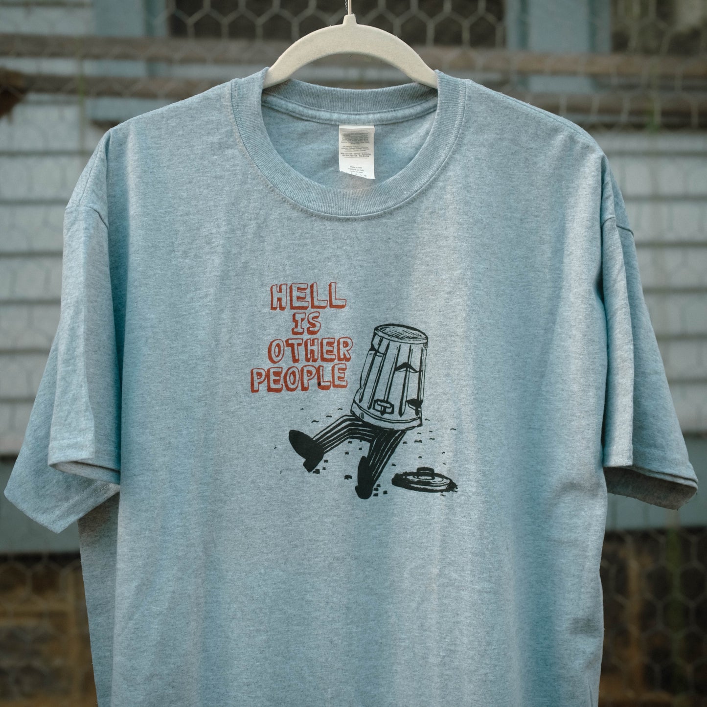 HELL IS OTHER PEOPLE - large heather grey
